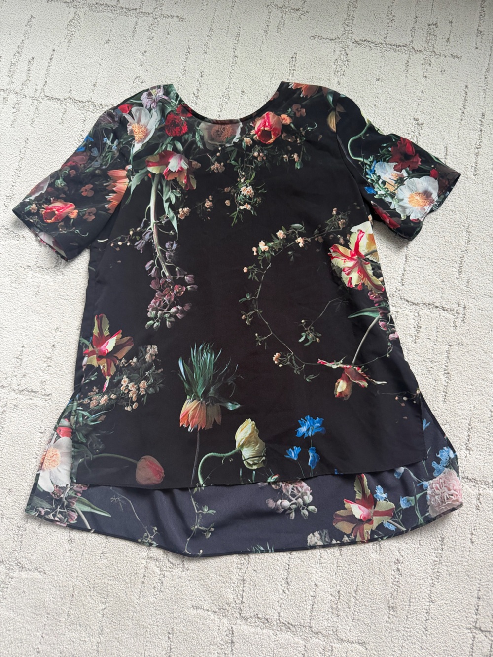 Adam Lippes Floral Short Sleeve Blouse | Size 4 | Luxe Designer Top